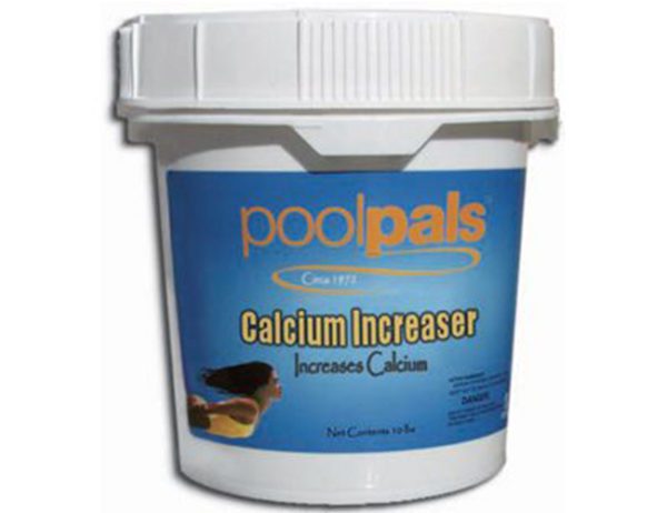 A tub of calcium increaser for swimming pools.