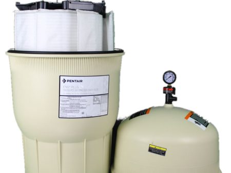 A pool filter and tank are shown.